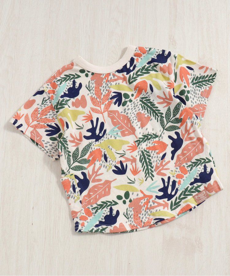 日本 BREEZE - 正反OK！圓領印花短袖上衣-線性-黑