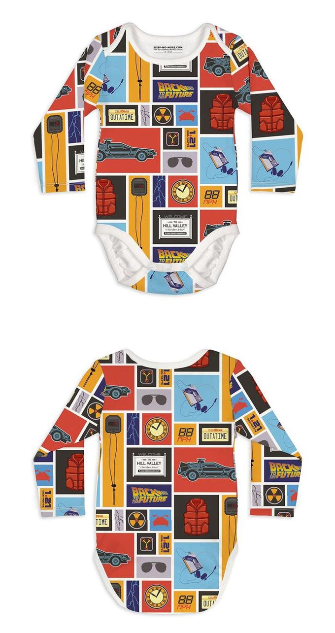 英國 SLEEP NO MORE - 100% 有機棉長袖包屁衣-回到未來