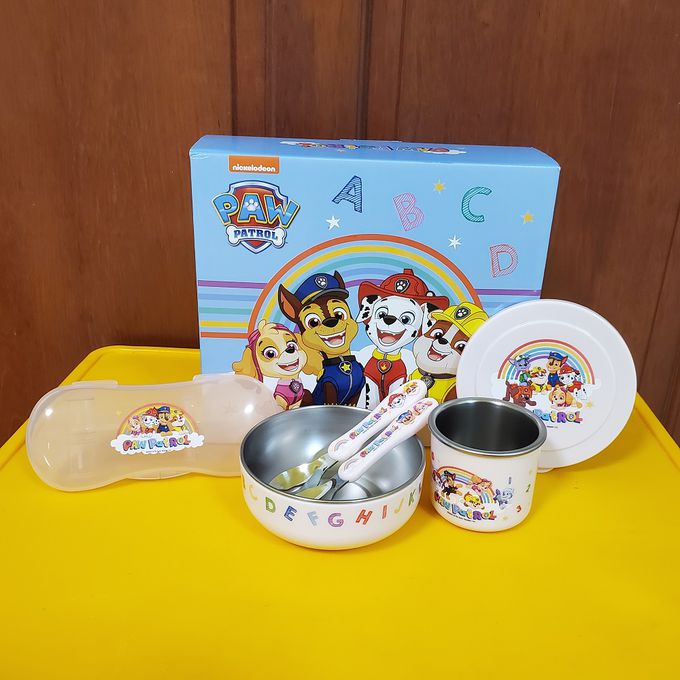 汪汪隊立大功 - 不鏽鋼餐具4件組(粉)-贈汪汪隊立大功防水姓名貼一張