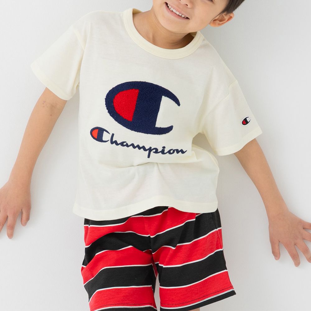 Champion聯名 刺繡大LOGO短袖上衣-奶油米