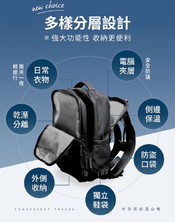 3ZeBra - 台灣國旅玉山包/獨家加贈背包防水套-黑色-1kg