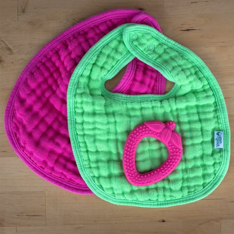 美國 green sprouts - 小綠芽食品安全等級矽膠固齒器-紅草莓