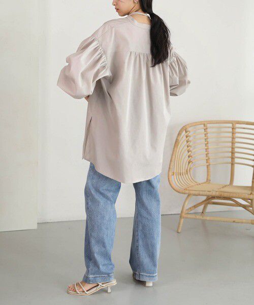 日本 Bab - 前短後長設計感綁帶上衣-簡約白