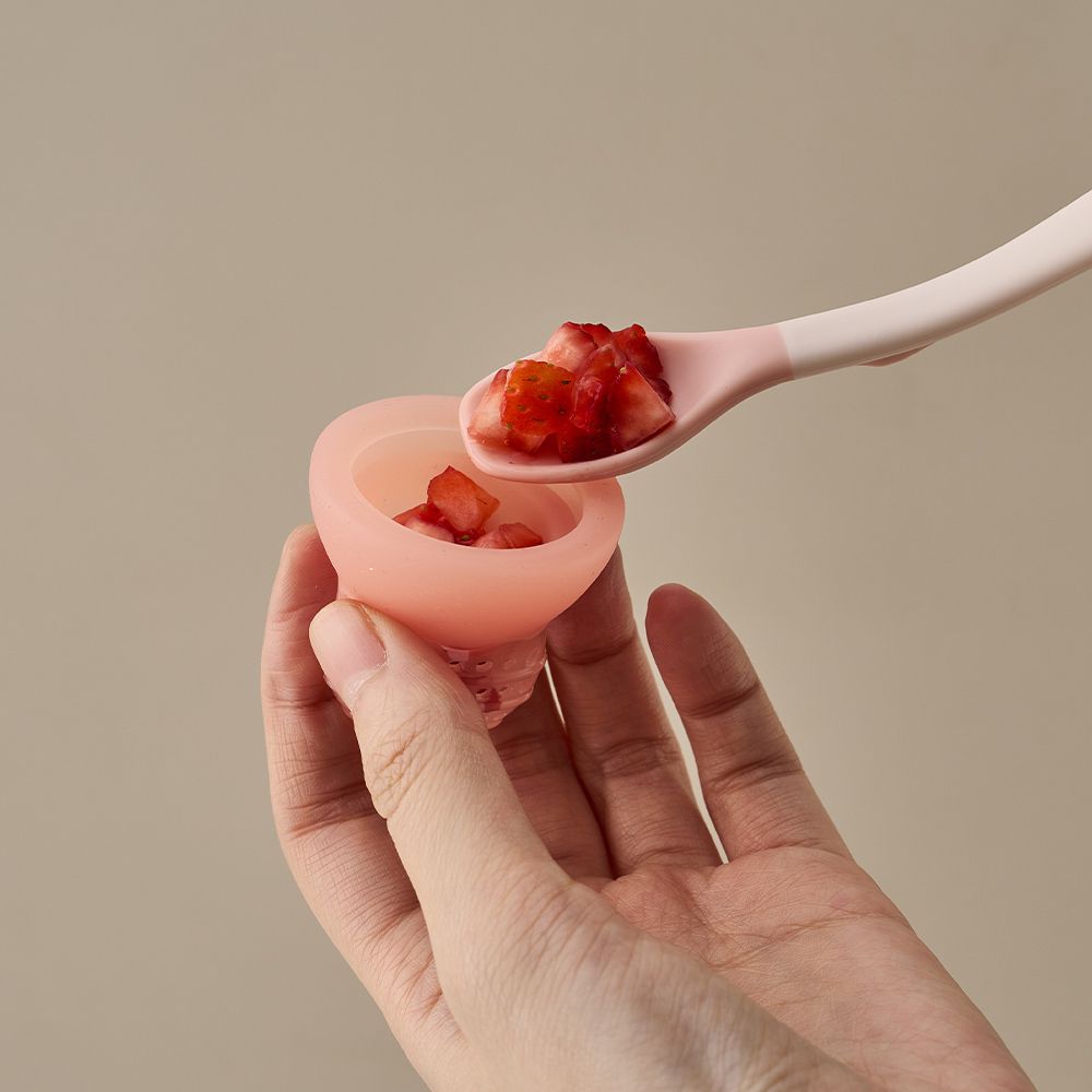 白金矽膠推推水果咬咬棒-珊瑚橘