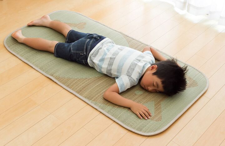 日本池彥 - 抗菌除臭濕度調節 藺草兒童床墊-狸-咖啡 (70x140cm)