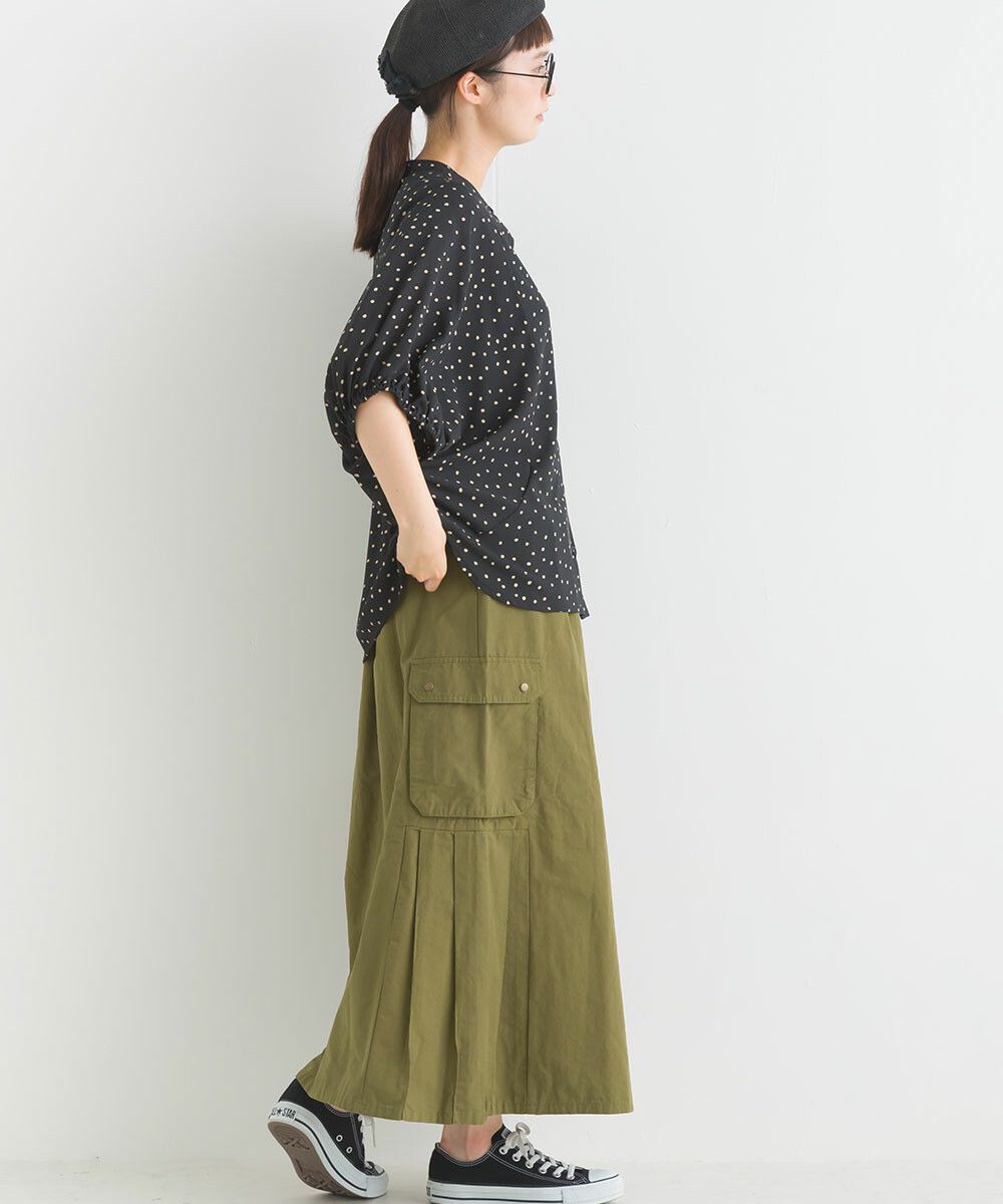 日本女裝代購 - 休閒風側口袋工裝裙-焦糖橘