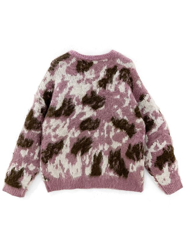 日本 GRL - 扎染風寬鬆柔軟針織毛衣-海軍藍