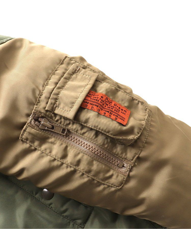 日本 BREEZE - 帥氣鋪棉MA-1飛行外套-軍綠x卡其