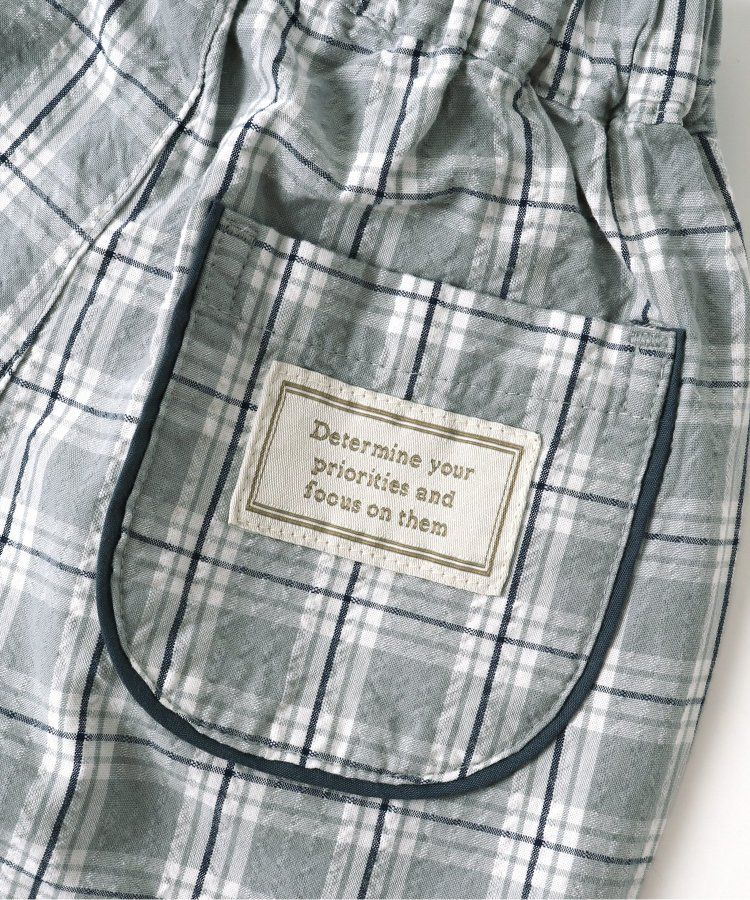 日本 apres les cours - 時髦風格工裝短褲-格子-灰