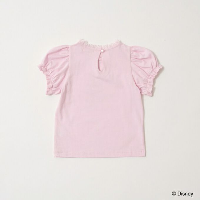 日本 Lycee mine - 蕾絲領泡泡袖公主角色上衣-卡通人物愛麗兒-水藍