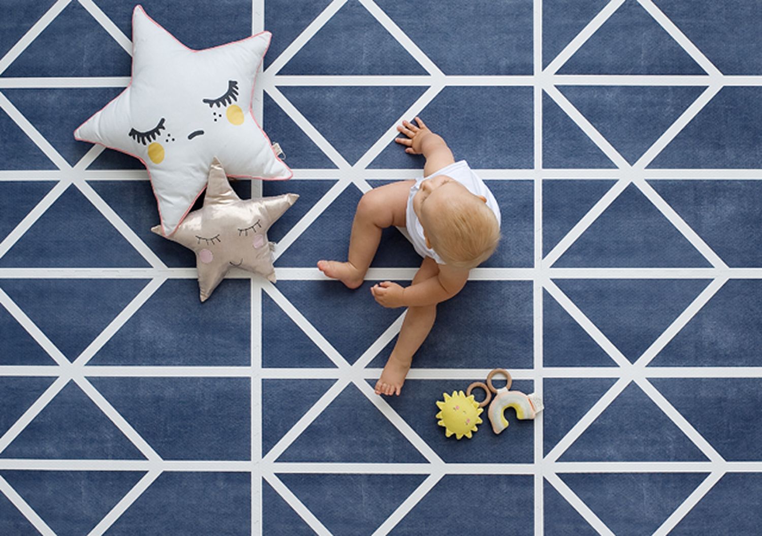 德國 toddlekind - 北歐風系列遊戲地墊-夜空藍-一組6片