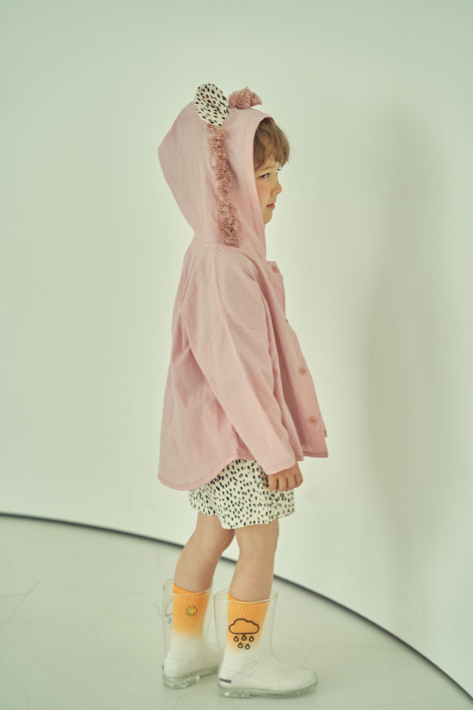 韓國 Mimico - 花豹造型耳朵薄外套-粉紅