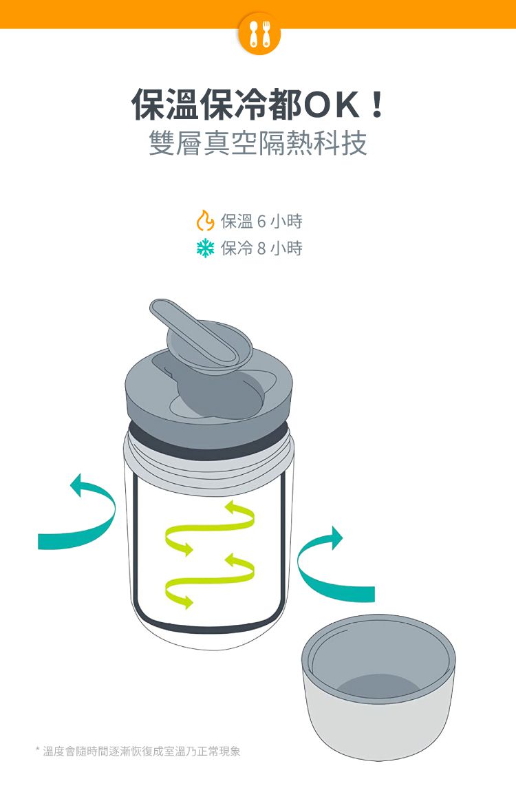 加拿大bbluv - 不鏽鋼食物保溫罐 (附折疊湯匙)-歡樂貓頭鷹