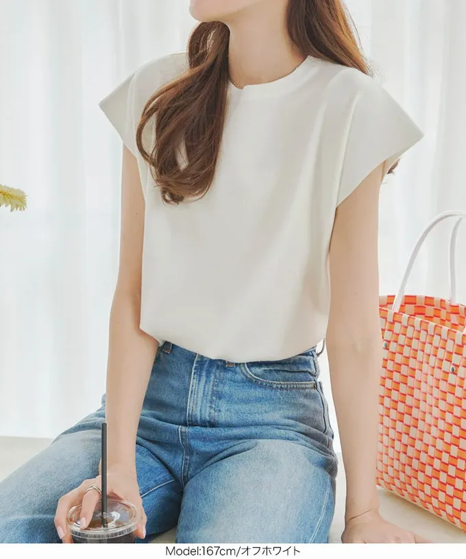 日本 Kobe Lettuce - 立領顯瘦剪裁法式袖上衣-海軍藍x白條紋