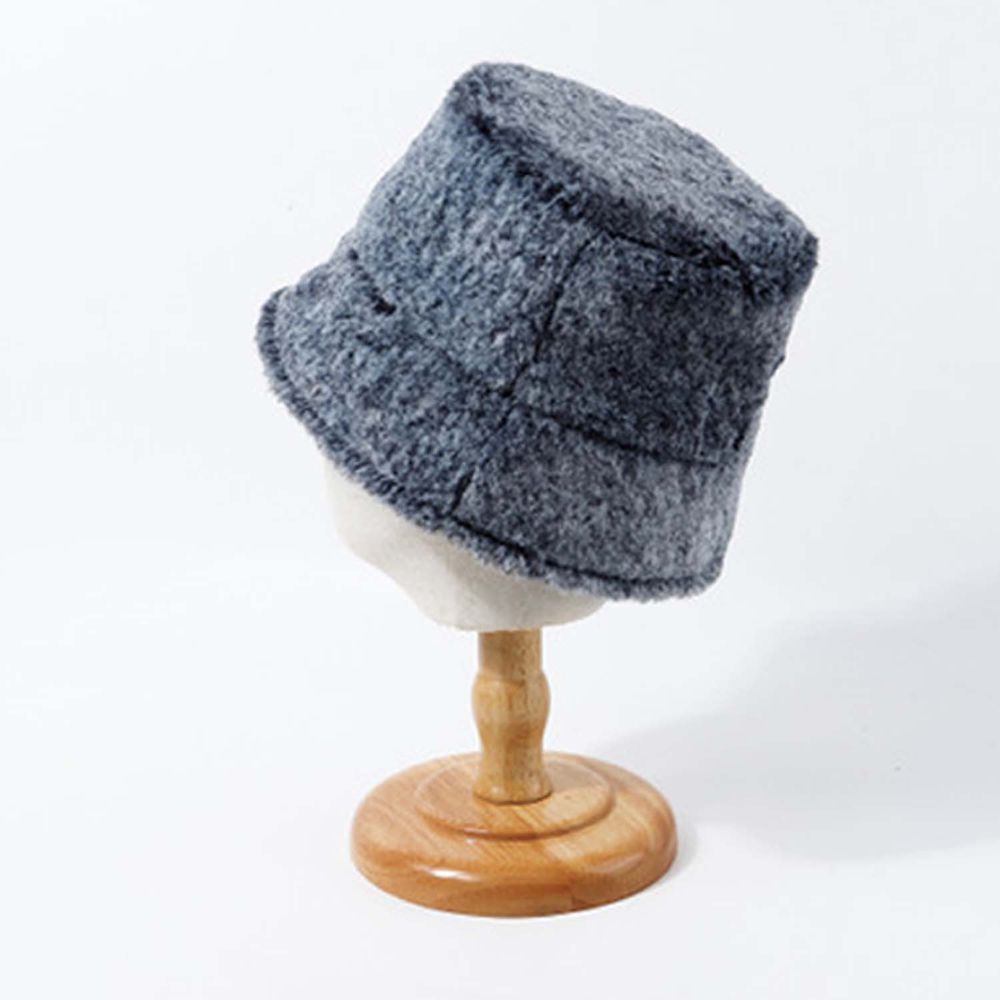 時尚毛絨漁夫帽-成人款-藍灰 (56-58cm)