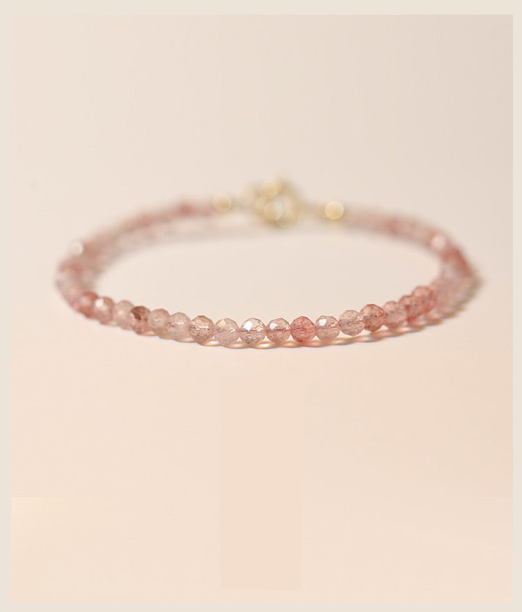 3mm草莓晶手鏈-圓珠款