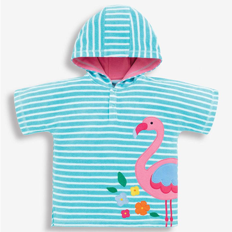 英國 JoJo Maman BeBe - 嬰幼兒/兒童游泳浴巾-紅鶴 (4-5Y)