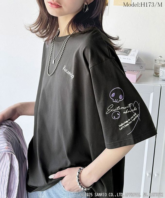 日本 Classical Elf - 三麗鷗聯名刺繡印花短袖T恤-燕麥