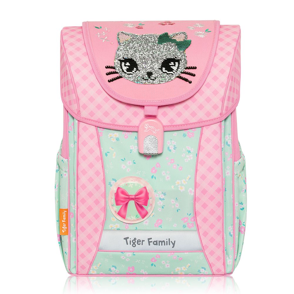 學院風超輕量護脊書包-花園小貓(亮片款Pro 2S)-(贈品：文具2件(文具組+作業袋)-雲寶&碧琪)-花色送完以其他樣式替代 不另行通知