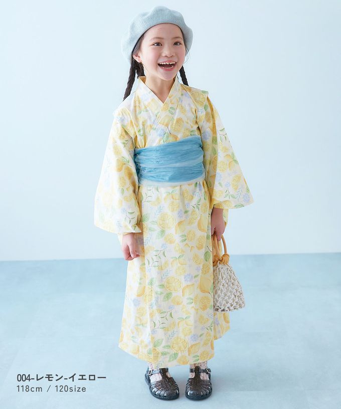 日本 devirock - 夢幻印花輕鬆套頭式純棉浴衣(2件組)-貝殼-黃粉藍