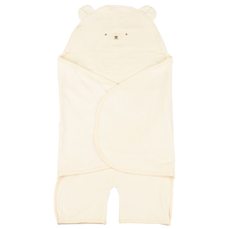 akachan honpo - 包巾 完全包覆型-暖呼呼天鵝絨-象牙白色 (50~70cm)