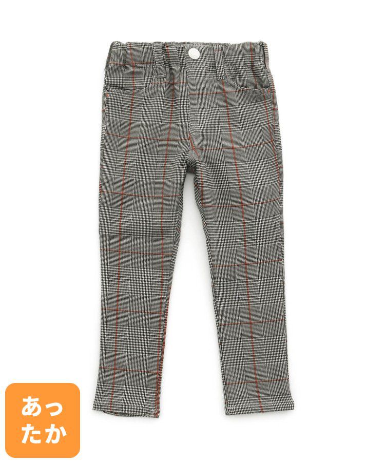 日本 BREEZE - 內刷毛輕量彈力合身長褲-灰格紋