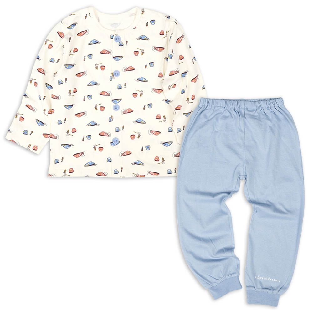 長袖家居服-新幹線-藍色