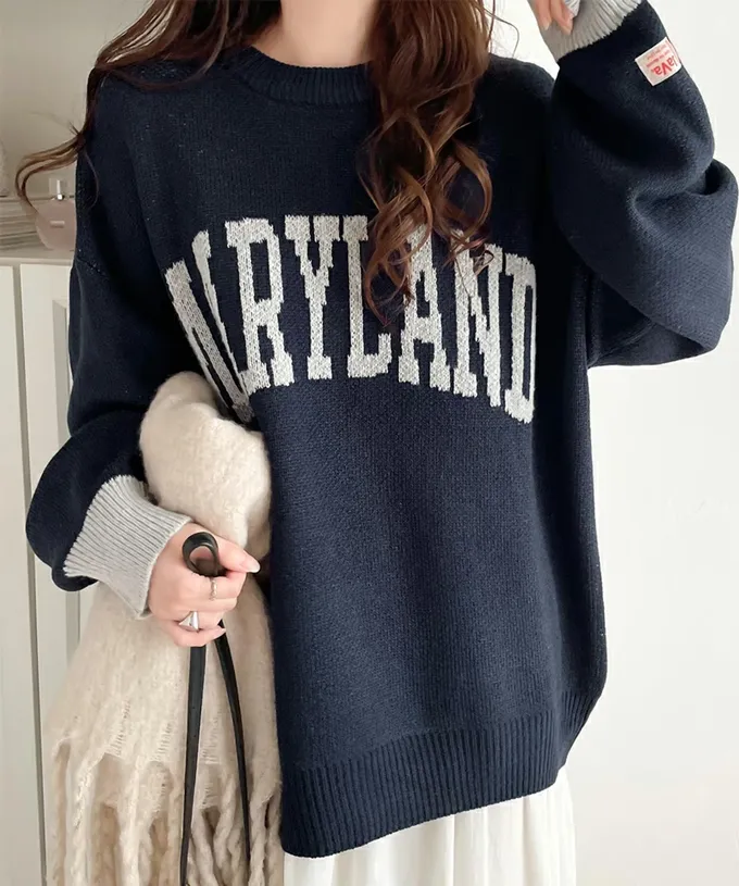 日本 Classical Elf - Java 前後2way袖配色厚針織上衣-棕