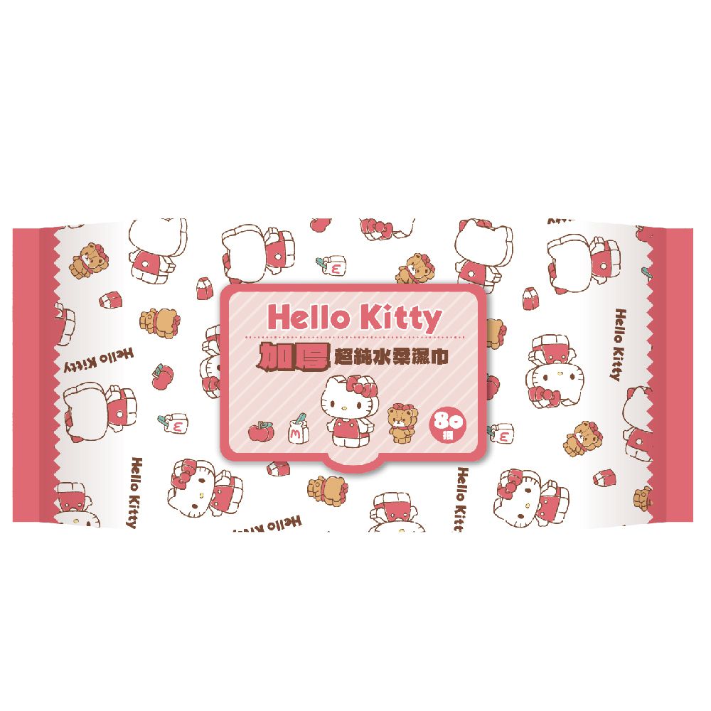 HELLO KITTY - 加蓋Hello Kitty加厚超純水柔濕巾-80抽*24包(箱購)