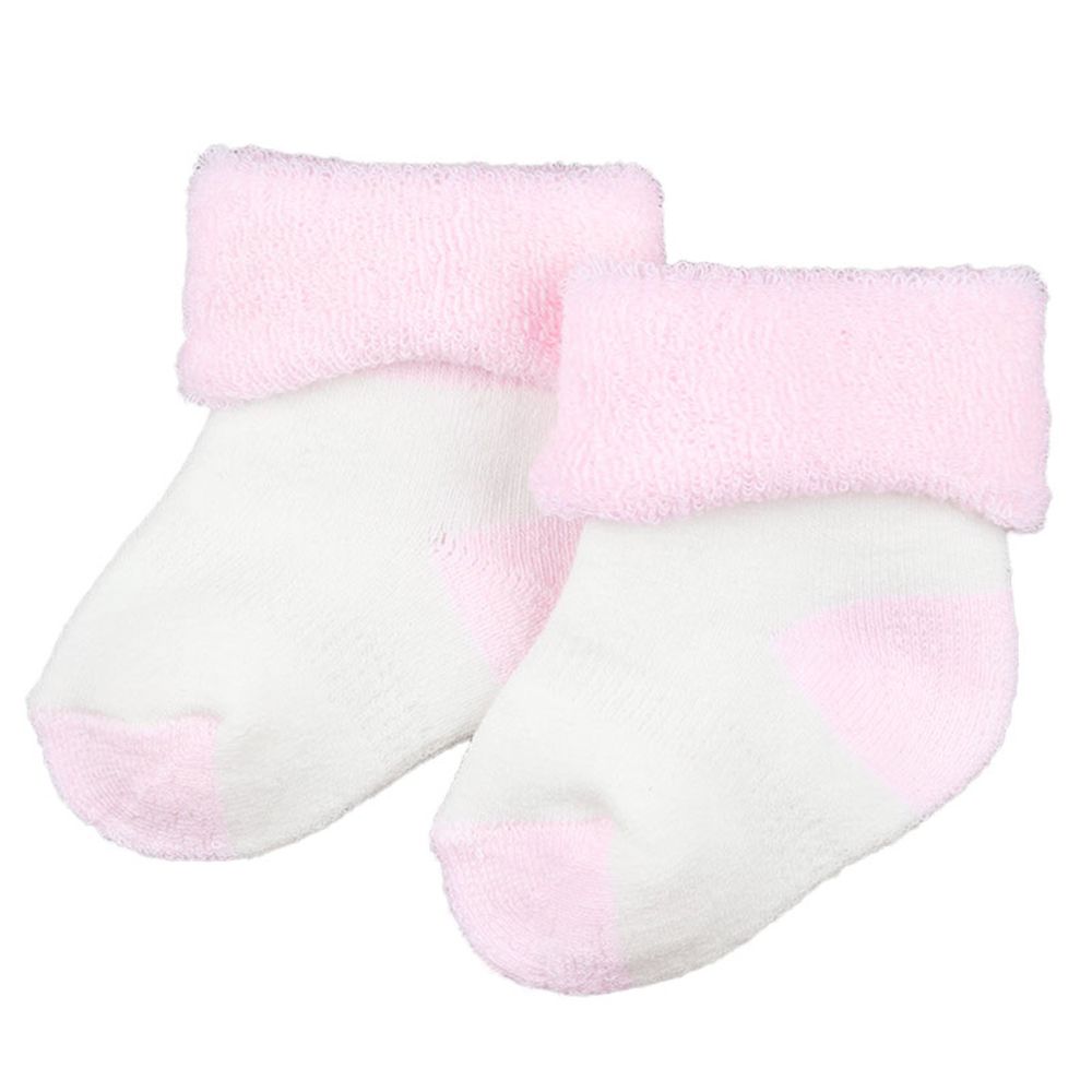 akachan honpo - 雙色毛巾襪-粉紅色 (7～9cm)