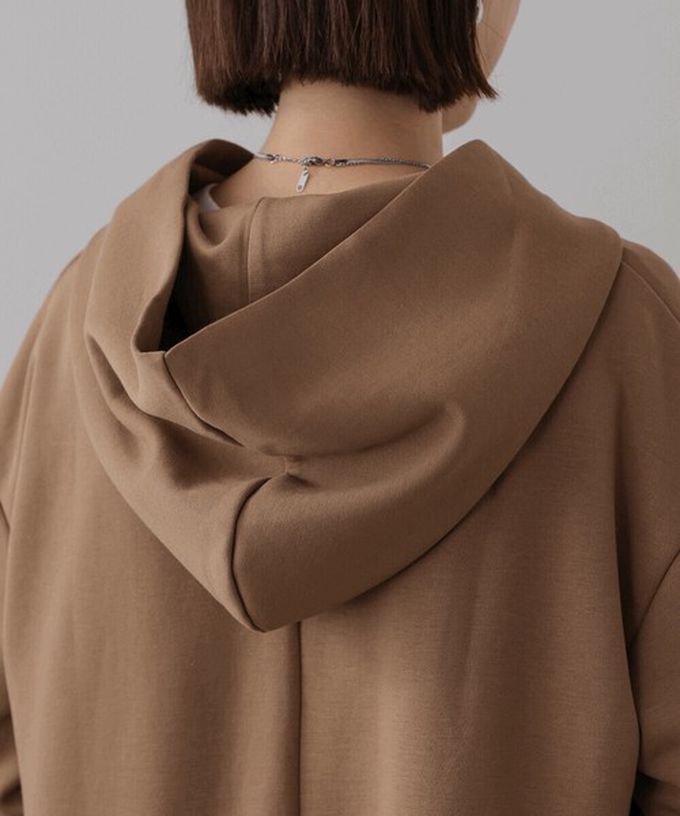 日本 Bab - 可愛荷葉下擺連帽運動風外套-焦糖棕