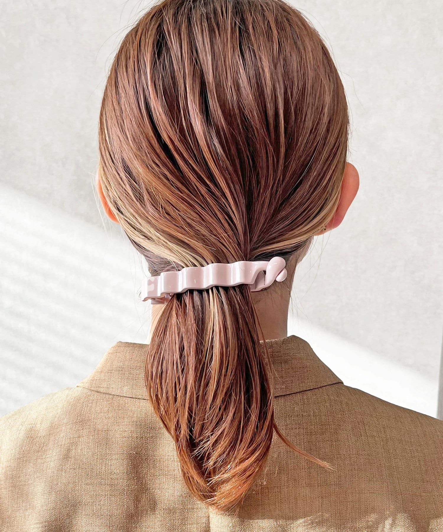 日本 Lattice - 甜美波浪香蕉夾/髮夾-粉