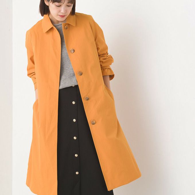 日本 OMNES - 美型簡約英倫風長版大衣/風衣-卡其