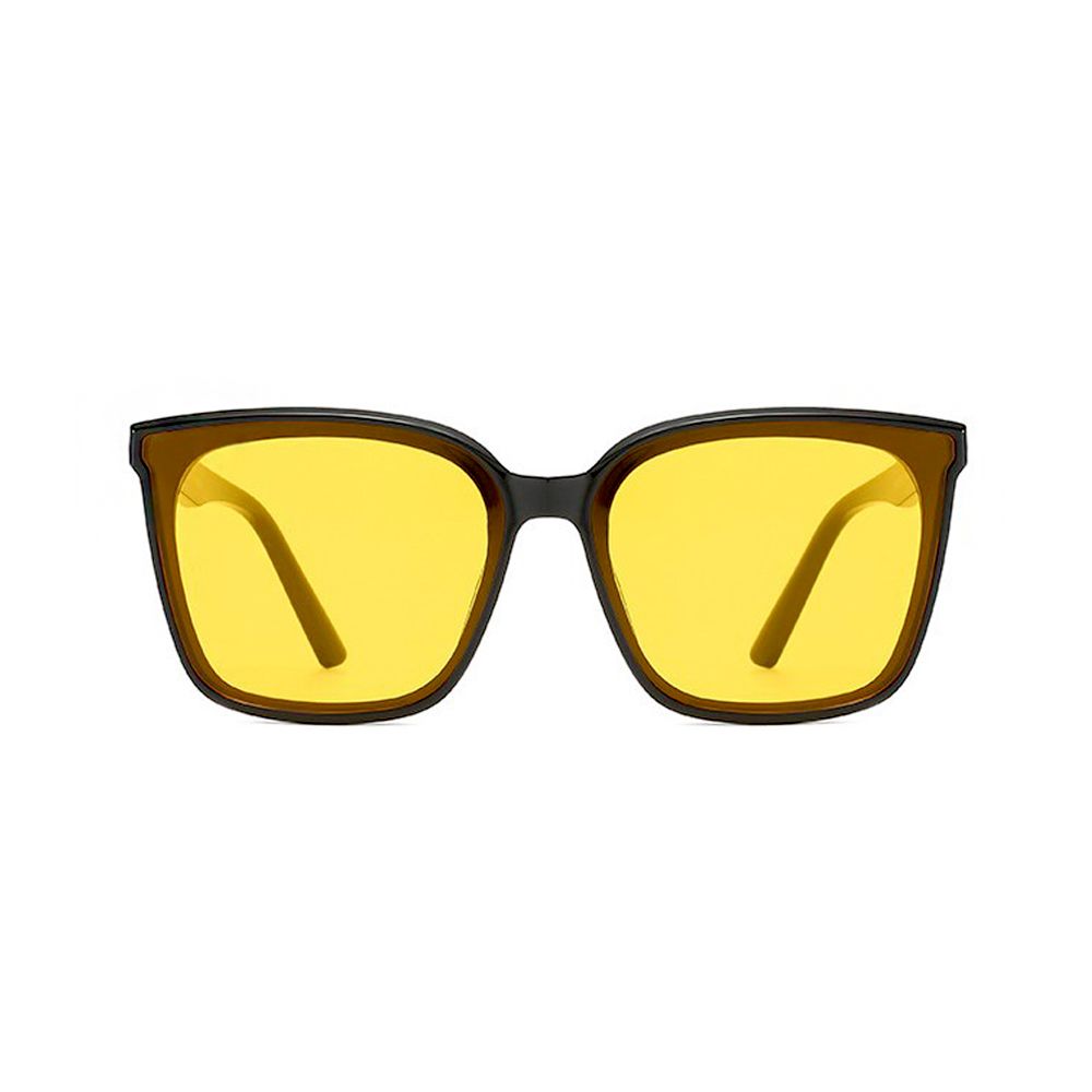 ALEGANT - 復古英國黃大方框防眩光墨鏡│UV400太陽眼鏡