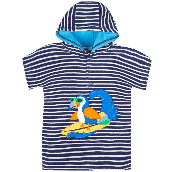 英國 JoJo Maman BeBe - 嬰幼兒/兒童游泳浴巾＆浴袍-衝浪大嘴鳥