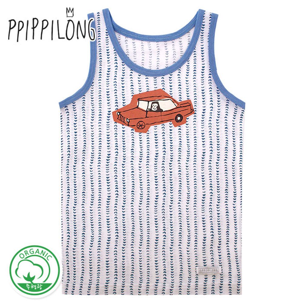 韓國 Ppippilong - 有機棉透氣內衣(男寶)-紅色跑車