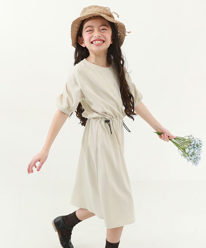 日本 devirock - 少女時尚縮腰泡泡袖洋裝-炭黑