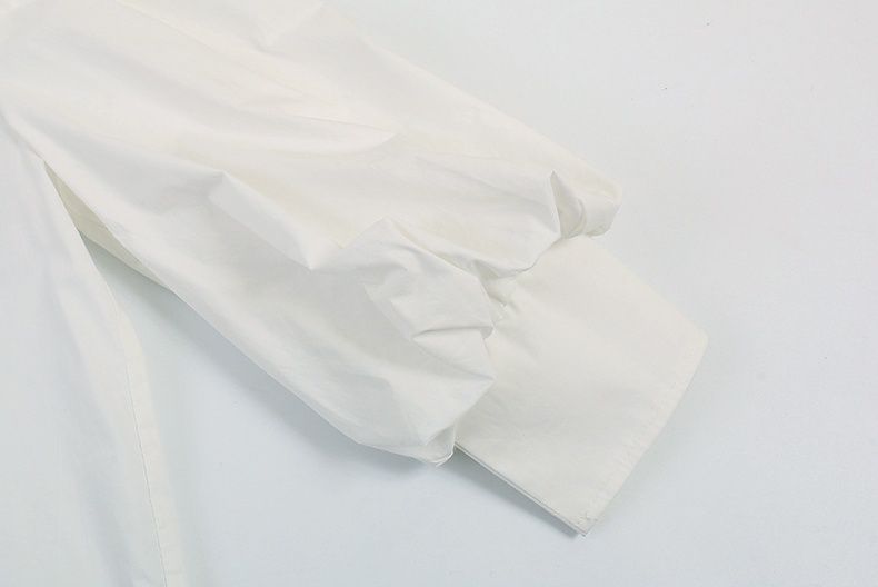 泡泡袖襯衫吊帶裙套裝-黑+白