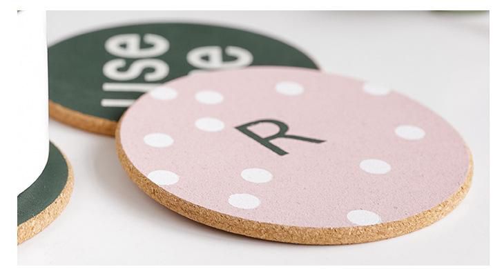 北歐軟木隔熱墊-圓形-粉色 (直徑17cm)