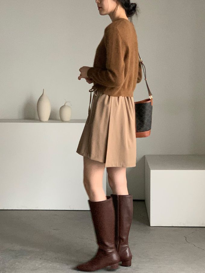 韓國女裝連線 - 愛心金釦混羊毛針織衫/外套-黑 (FREE)