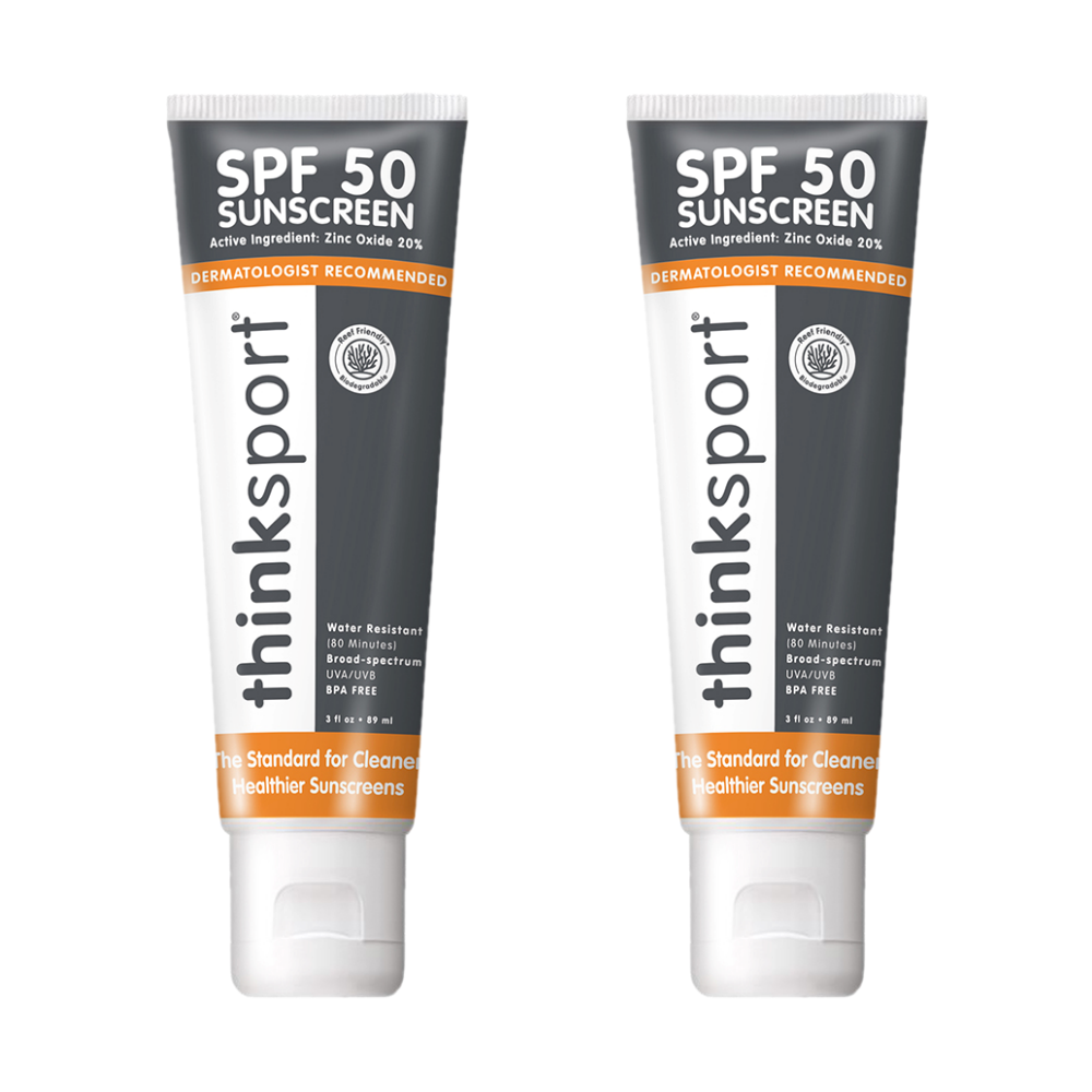 美國 Thinkbaby - 「兩入組」thinkbaby 新寶貝SPF50純物理防曬霜 (運動款/thinksport)-黑色(6M以上可用)-89MLx2