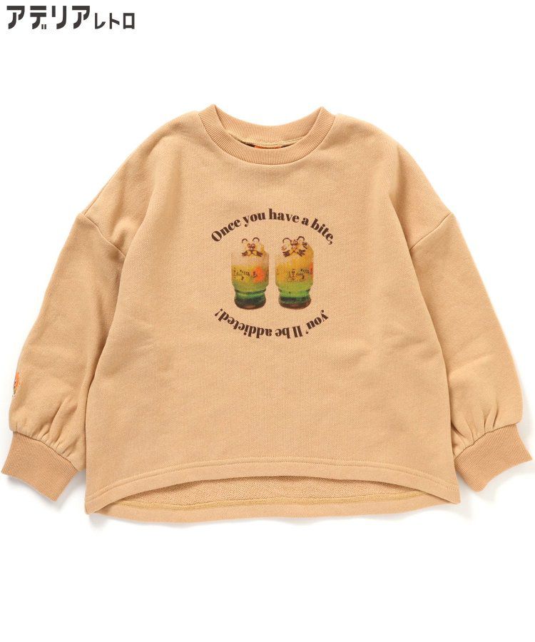 日本 BREEZE - 聯名款 昭和風純棉長袖上衣-冰淇淋蘇打-淺灰