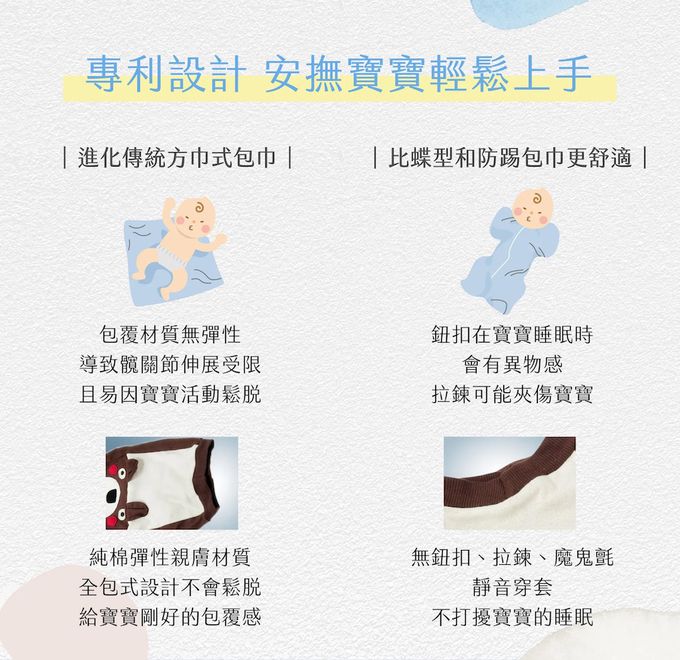 BABYjoe - 美國製純棉手工新生兒彌月包巾套組 - 愣愣噠棕熊寶寶 - 棕色、咖啡色 (適合0-4個月或7公斤以下新生寶寶)