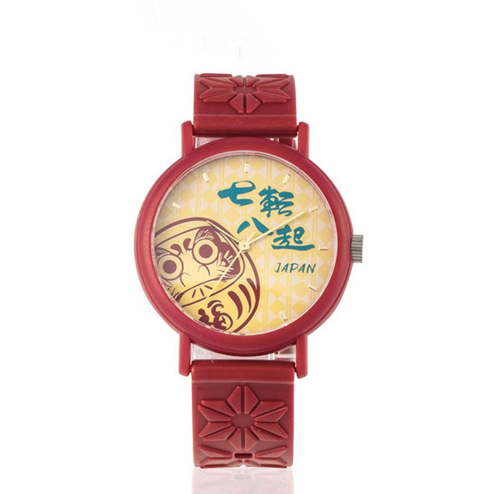 日本 MARUZEKI - KAORU 日本製香氛手錶(限定款)-達磨-紅-椿