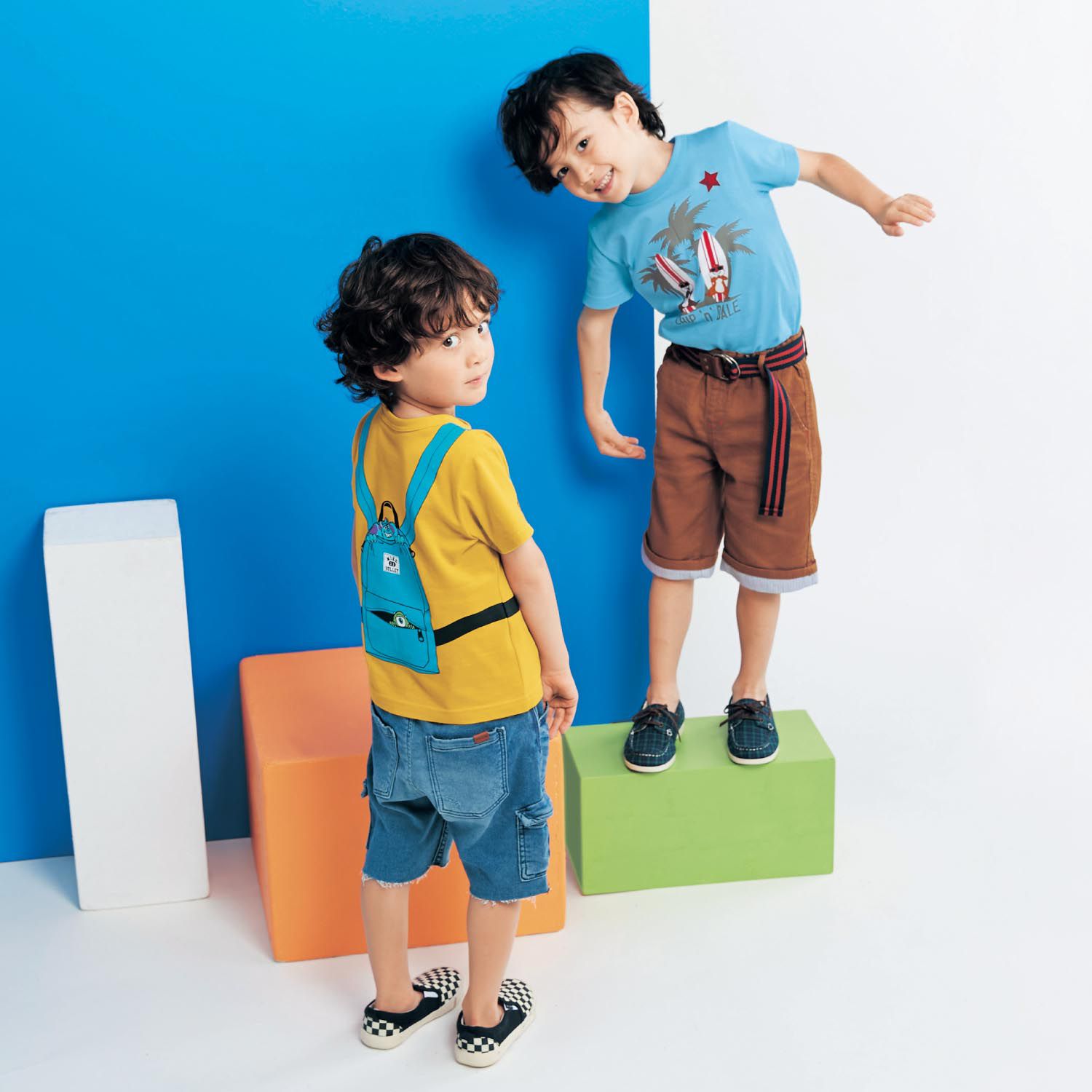 日本千趣會 - 迪士尼印花短T-奇奇蒂蒂衝浪-藍