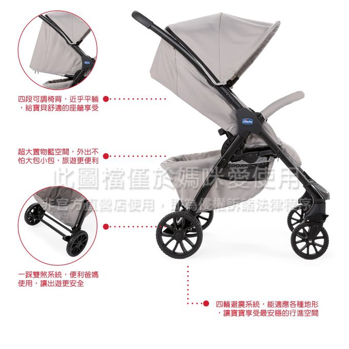 義大利 chicco - Kwik.One輕量休旅秒收車標配版+KeyFit手提汽座組-鋼鐵黑