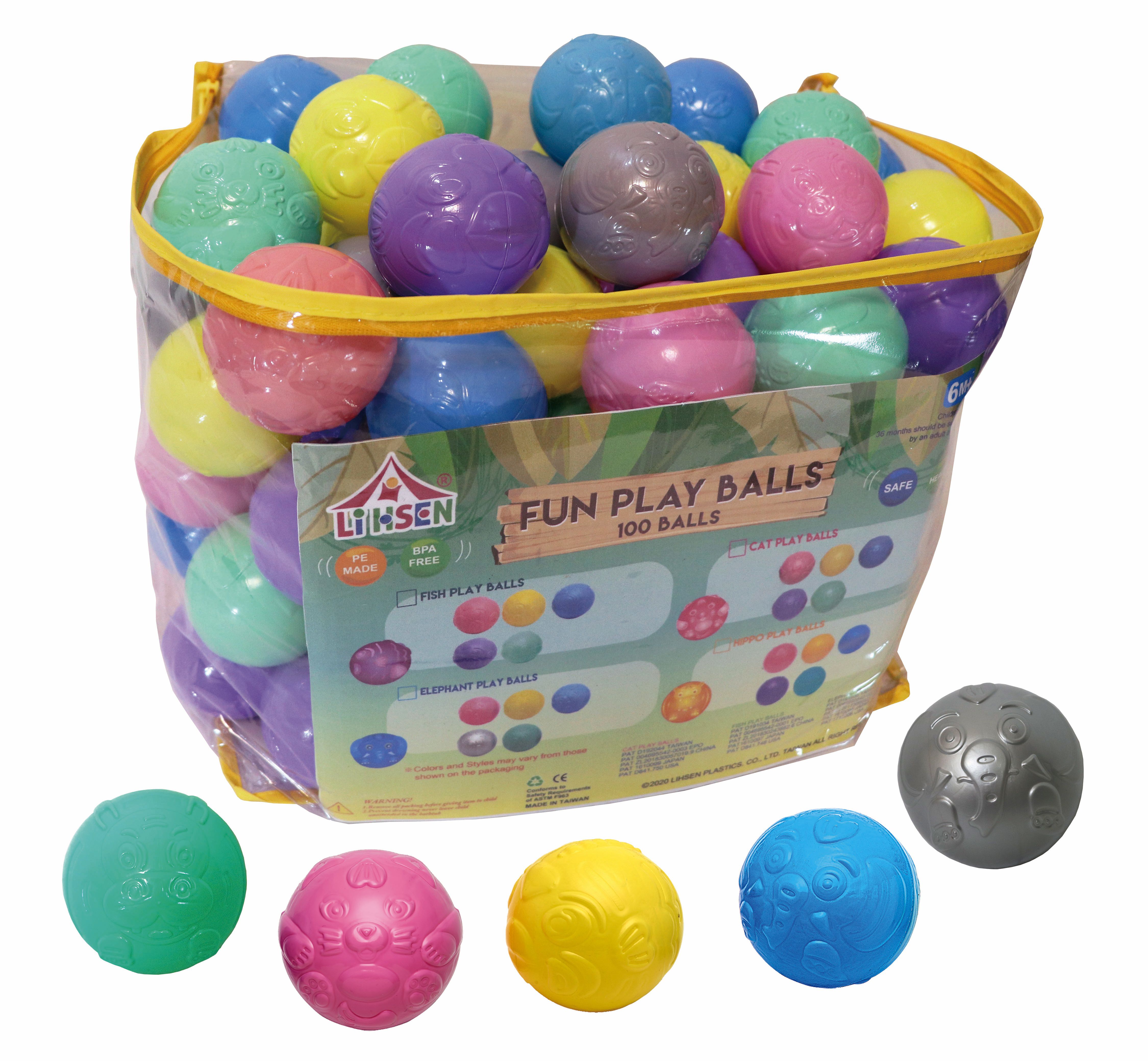 LIHSEN - 7cm動物造型球收納袋組(100顆球)