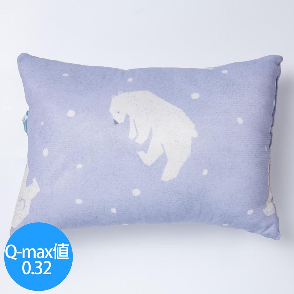日本小泉 - 節電對策冷感小枕頭/午睡枕-北極熊22-水藍 (36x26cm)