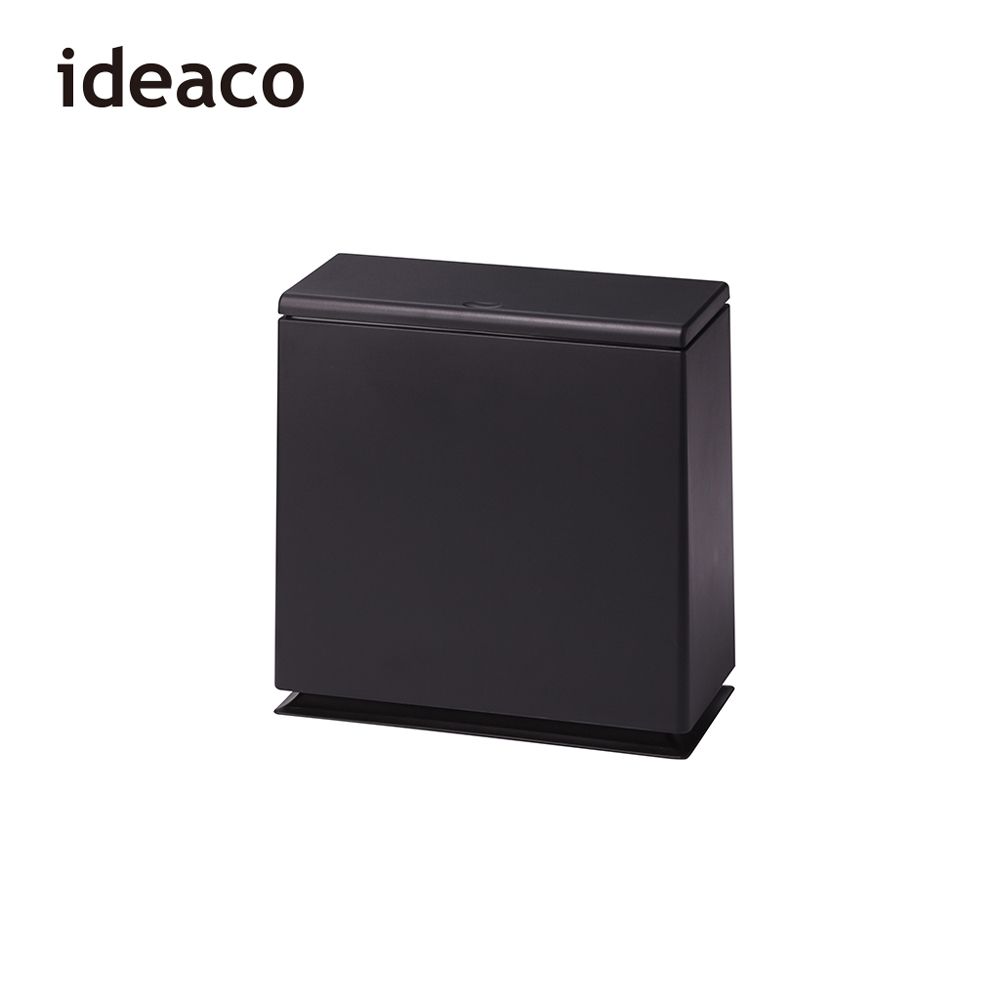 日本ideaco - 方形廚房按壓式垃圾桶-黑-8.5L