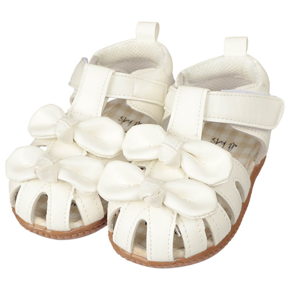 蝴蝶結幼兒涼鞋-白色